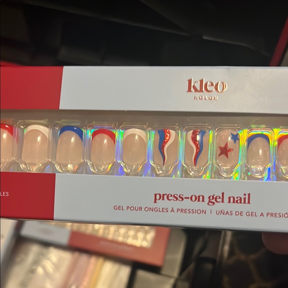 Vibrant Red and Blue Press-On Nails Set